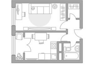 1-к квартира, строящийся дом, 34м2, 4/8 этаж