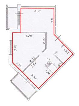 2-к квартира, вторичка, 56м2, 22/25 этаж
