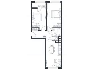 2-к квартира, вторичка, 62м2, 2/15 этаж