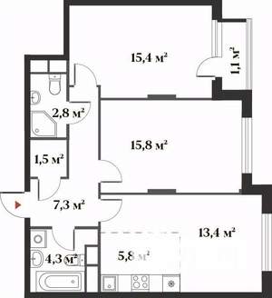 3-к квартира, вторичка, 69м2, 5/6 этаж