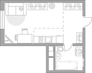 Студия квартира, вторичка, 24м2, 10/14 этаж