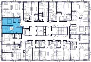 1-к квартира, строящийся дом, 43м2, 11/28 этаж