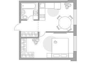 1-к квартира, строящийся дом, 34м2, 3/14 этаж