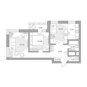 3-к квартира, вторичка, 59м2, 17/25 этаж