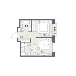 1-к квартира, вторичка, 37м2, 6/6 этаж