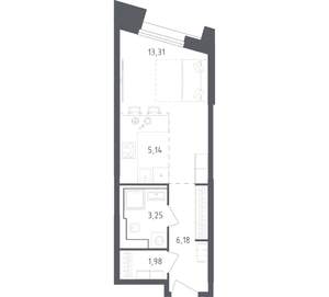 Студия квартира, вторичка, 30м2, 21/28 этаж