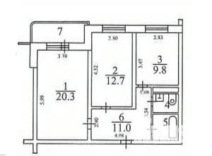 2-к квартира, вторичка, 60м2, 5/17 этаж
