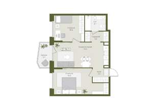 2-к квартира, вторичка, 56м2, 5/8 этаж