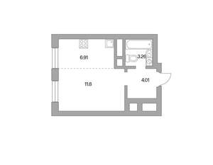 Студия квартира, вторичка, 26м2, 15/24 этаж