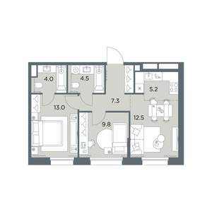 3-к квартира, вторичка, 56м2, 5/6 этаж