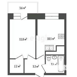 1-к квартира, вторичка, 33м2, 20/20 этаж