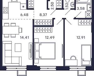 2-к квартира, вторичка, 62м2, 7/28 этаж