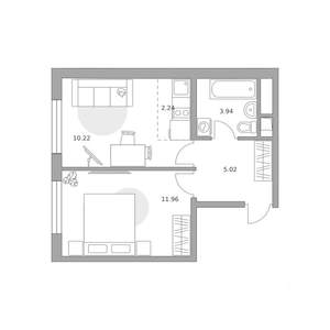 2-к квартира, вторичка, 33м2, 9/14 этаж
