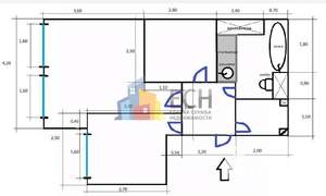 2-к квартира, вторичка, 45м2, 25/25 этаж