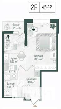 1-к квартира, вторичка, 47м2, 8/10 этаж
