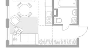 Студия квартира, вторичка, 23м2, 1/5 этаж