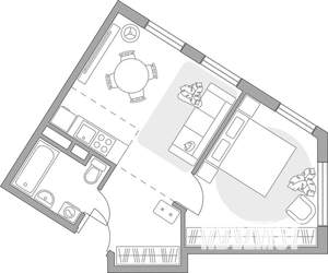 2-к квартира, вторичка, 40м2, 2/6 этаж