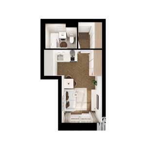 Студия квартира, вторичка, 24м2, 3/9 этаж