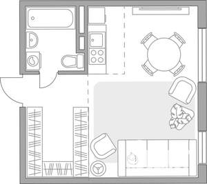 Студия квартира, вторичка, 32м2, 2/6 этаж