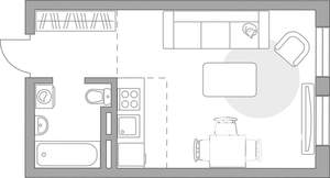 Студия квартира, строящийся дом, 27м2, 5/6 этаж