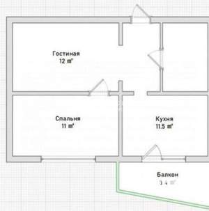 2-к квартира, вторичка, 48м2, 3/25 этаж