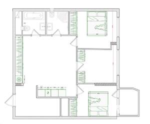 2-к квартира, сданный дом, 65м2, 8/10 этаж