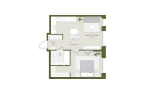 1-к квартира, вторичка, 43м2, 1/8 этаж