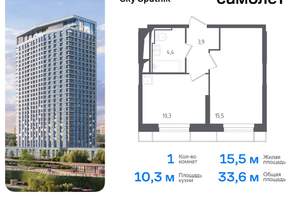 1-к квартира, вторичка, 34м2, 19/28 этаж