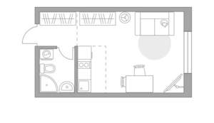 Студия квартира, вторичка, 21м2, 13/14 этаж