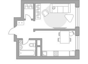 1-к квартира, строящийся дом, 33м2, 5/22 этаж