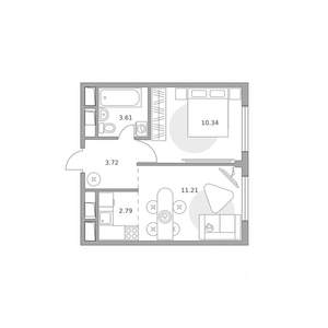 2-к квартира, вторичка, 32м2, 5/14 этаж