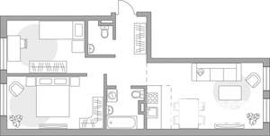 3-к квартира, строящийся дом, 60м2, 1/6 этаж