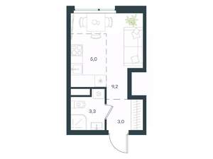 Студия квартира, вторичка, 21м2, 4/15 этаж