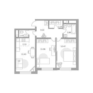 3-к квартира, вторичка, 54м2, 3/14 этаж