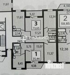 3-к квартира, вторичка, 75м2, 24/25 этаж
