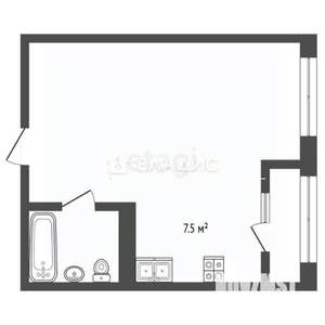 1-к квартира, вторичка, 35м2, 8/8 этаж