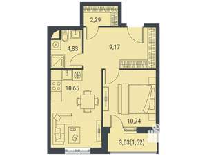 1-к квартира, вторичка, 39м2, 13/15 этаж