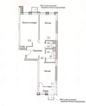 2-к квартира, вторичка, 60м2, 7/12 этаж