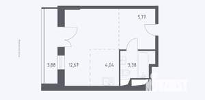 Студия квартира, вторичка, 28м2, 28/28 этаж