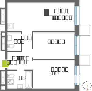 2-к квартира, строящийся дом, 54м2, 20/31 этаж