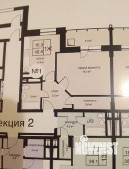 1-к квартира, вторичка, 46м2, 11/25 этаж