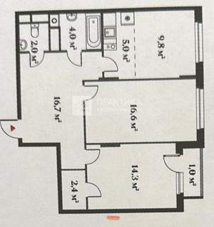 2-к квартира, вторичка, 72м2, 4/6 этаж