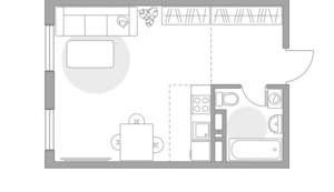 Студия квартира, строящийся дом, 28м2, 4/5 этаж
