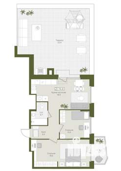 2-к квартира, вторичка, 74м2, 4/8 этаж