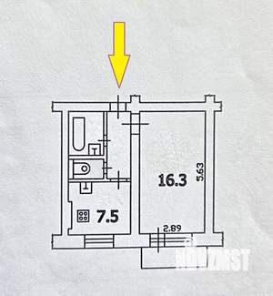 1-к квартира, вторичка, 32м2, 2/2 этаж