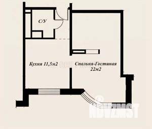 1-к квартира, вторичка, 39м2, 8/22 этаж
