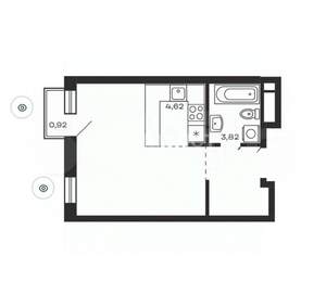 Студия квартира, вторичка, 30м2, 2/25 этаж