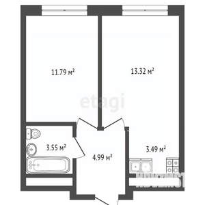 2-к квартира, вторичка, 37м2, 5/25 этаж