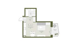 Студия квартира, вторичка, 30м2, 4/8 этаж