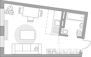 Студия квартира, строящийся дом, 29м2, 4/6 этаж